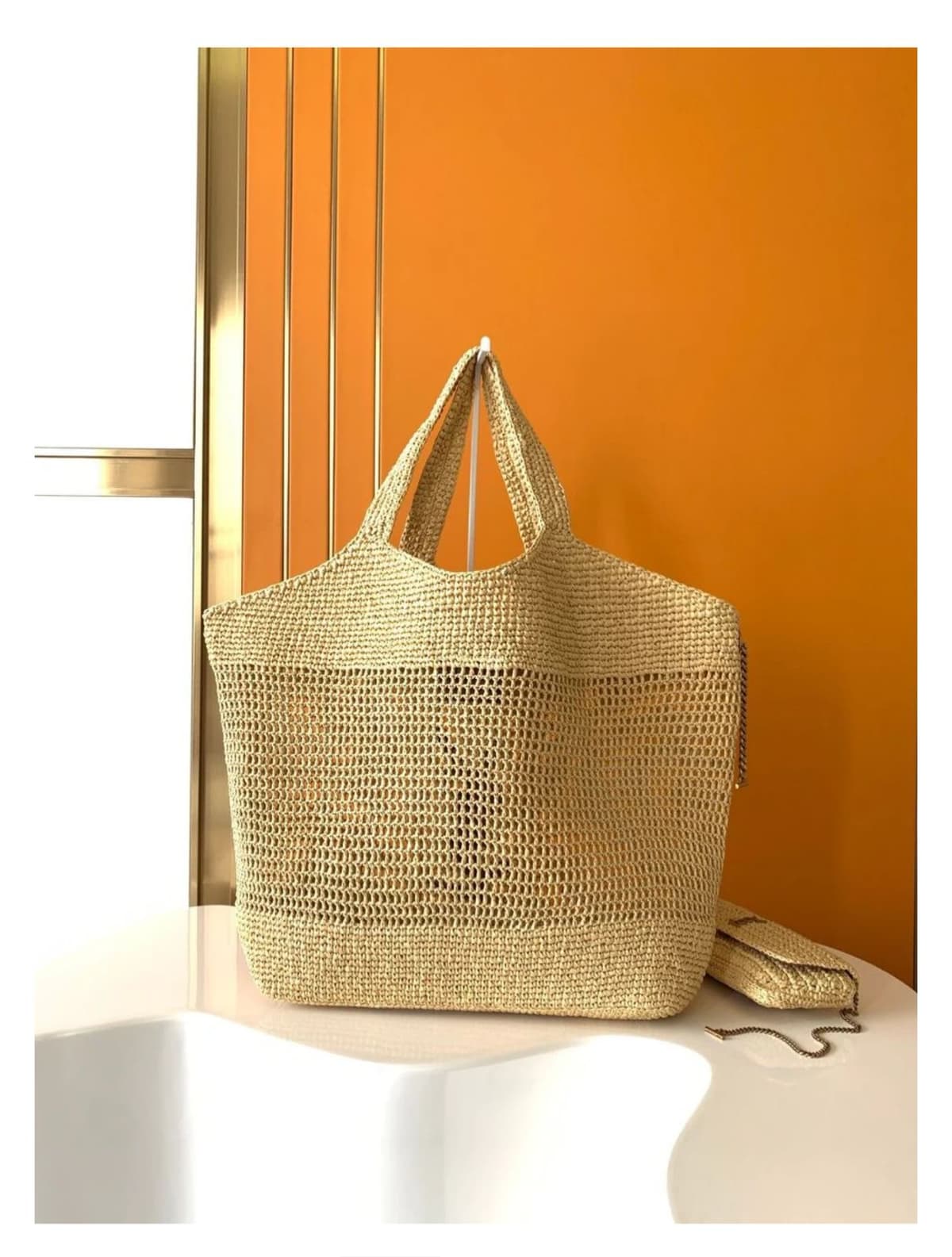 YSL Icare Raffia