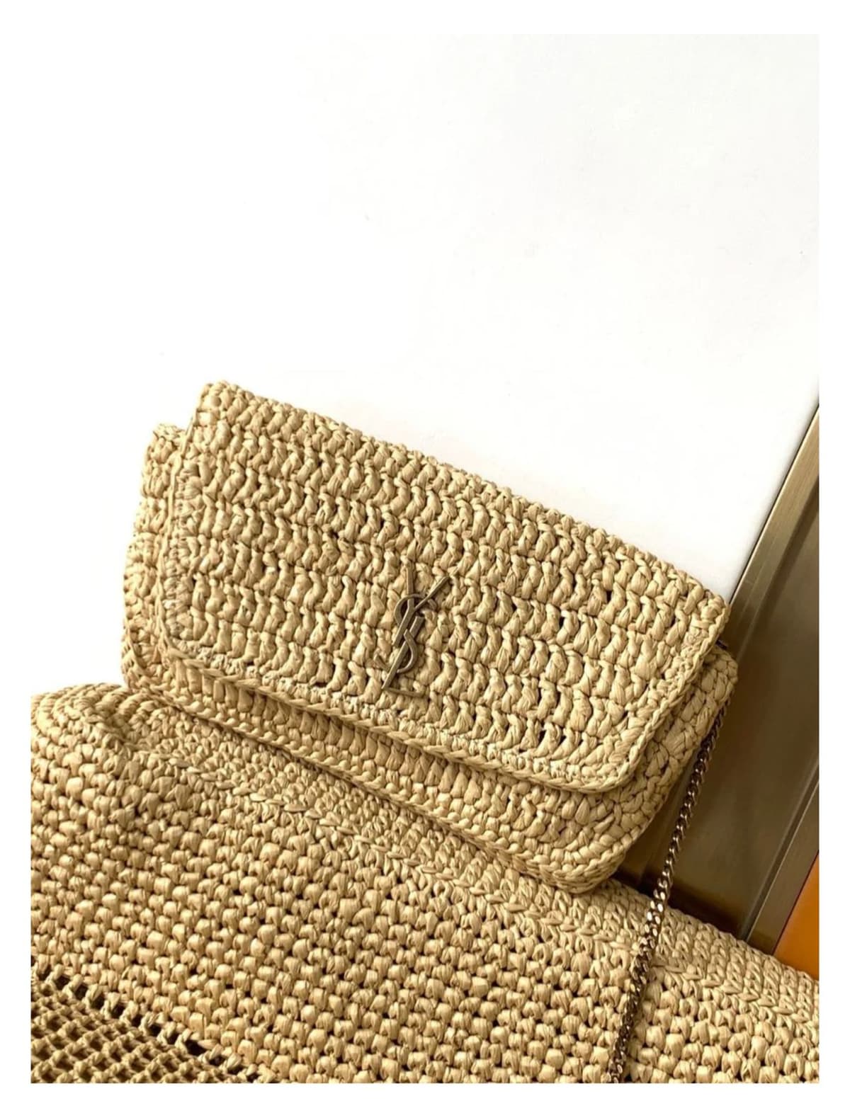 YSL Icare Raffia