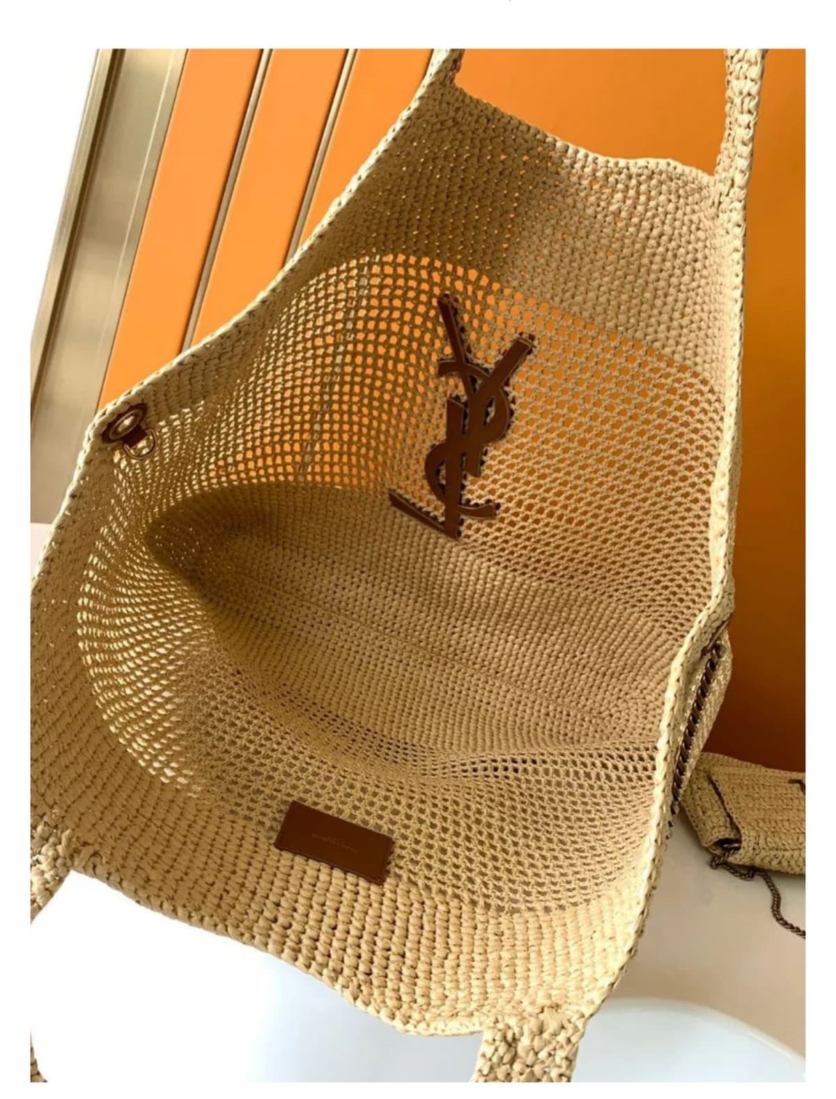 YSL Icare Raffia
