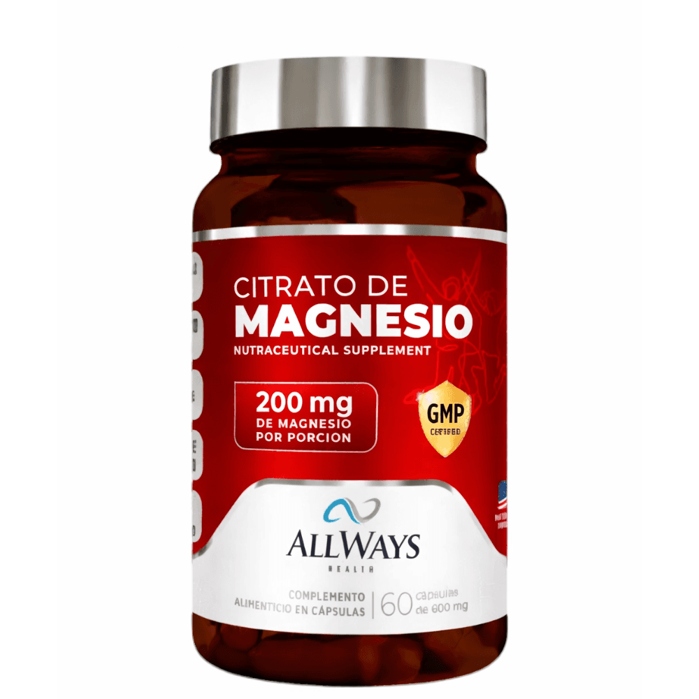 Allways Health Citrato Magnésio 60 Cápsulas