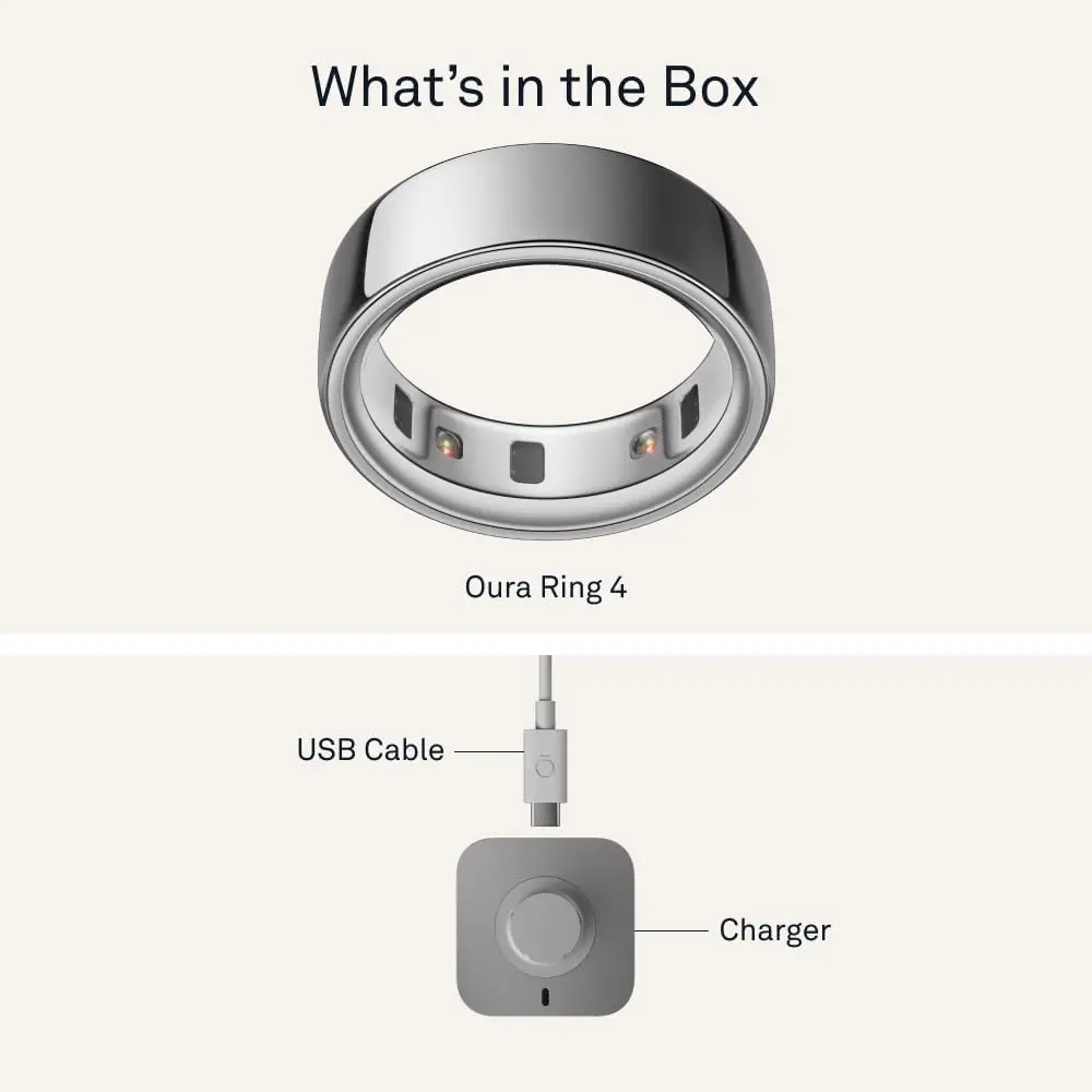 Anel Inteligente Oura Ring 4 Silver Tamanho 10