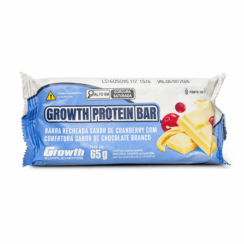 Bar Growth Protein Sabor Cranberry con chocolate blanco 65g