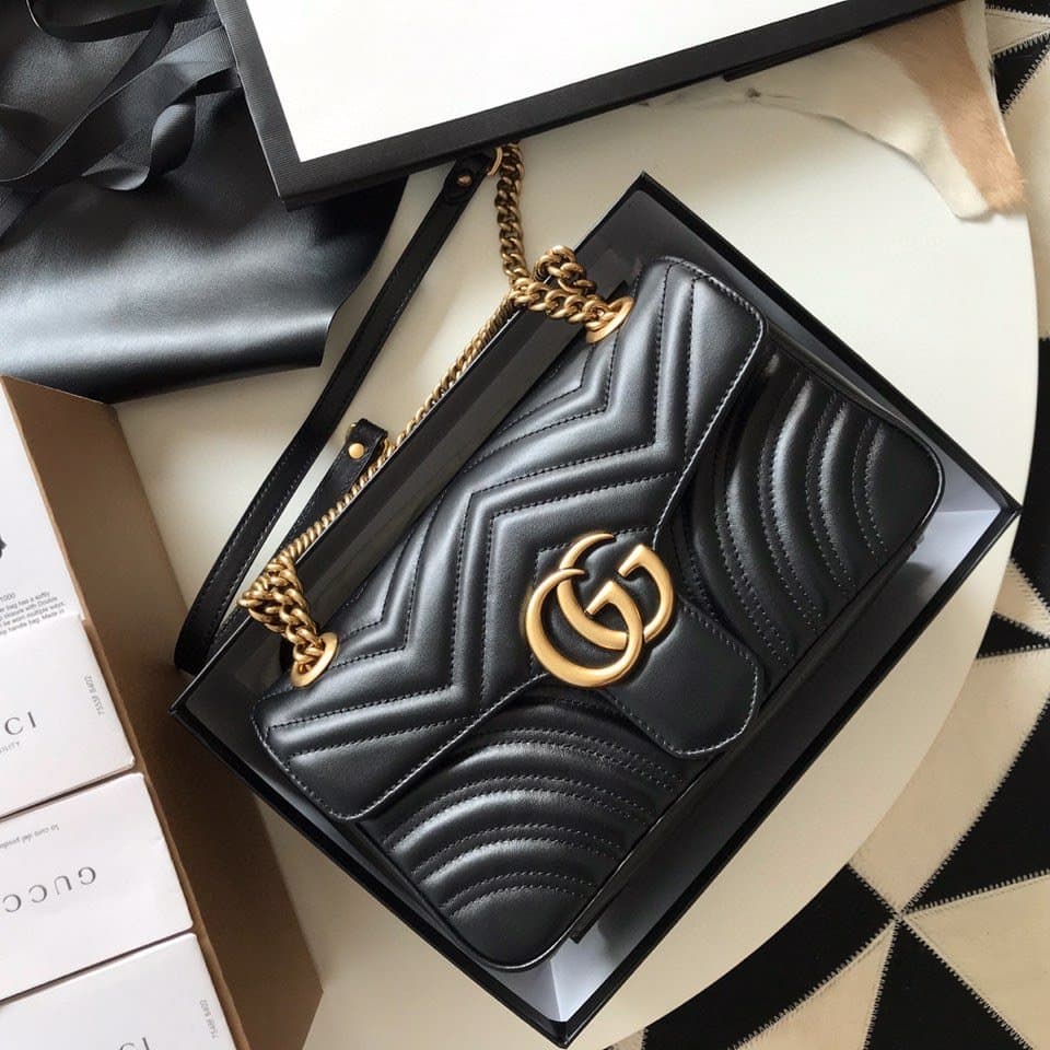 Gucci GG Marmont Small Matelassê Bag Black