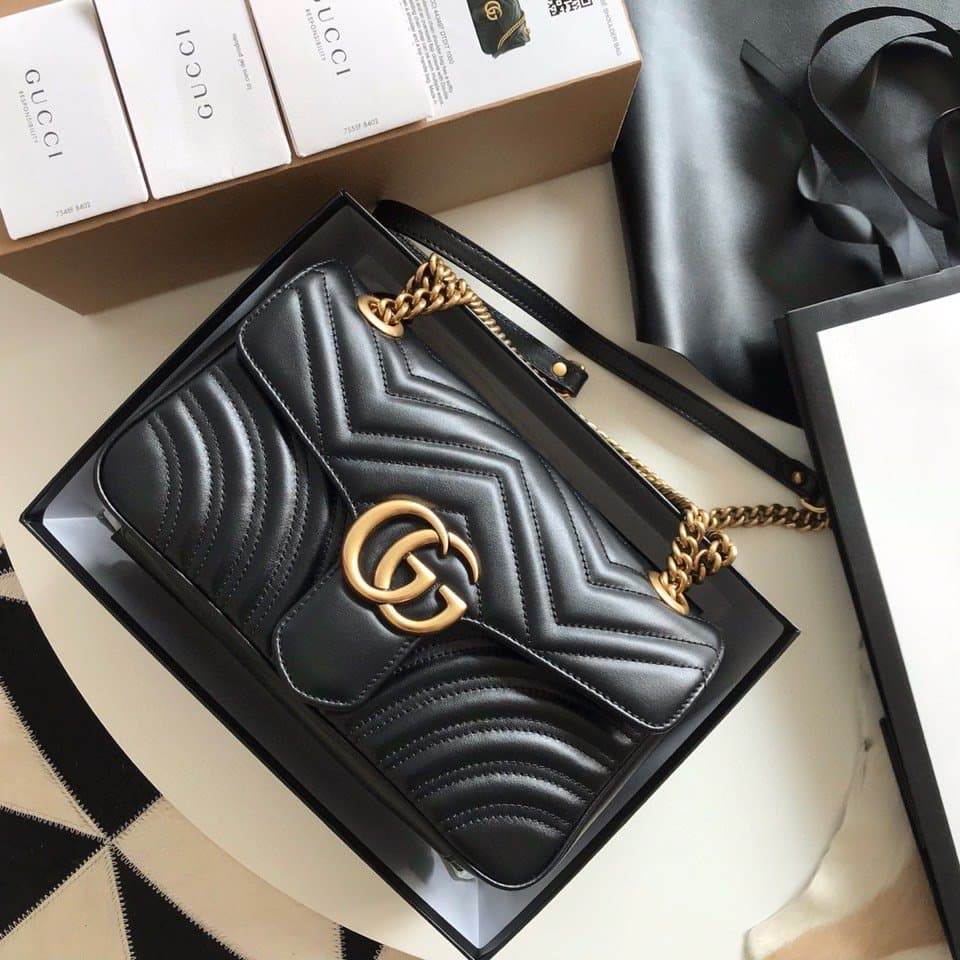 Gucci GG Marmont Small Matelassê Bag Black
