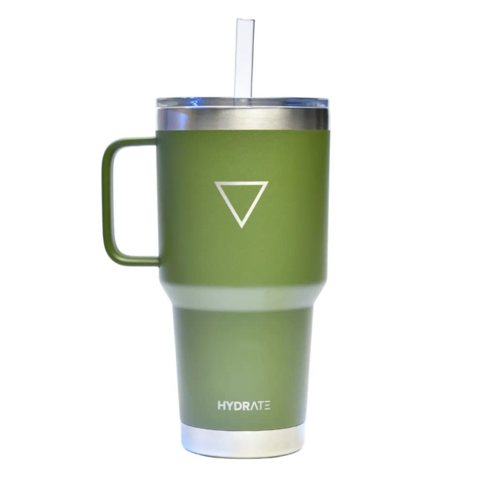 Copo hydrate 724607 c/pajita 887ml verde militar