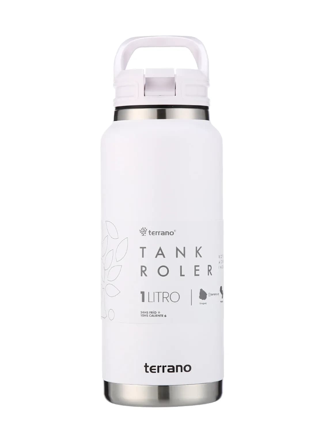 Garrafa de aço inox terrano tank roller 1l blanco