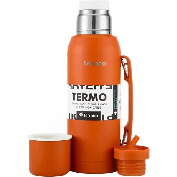 Garrafa térmica terrano 1l manija movil + bota protectora terracota
