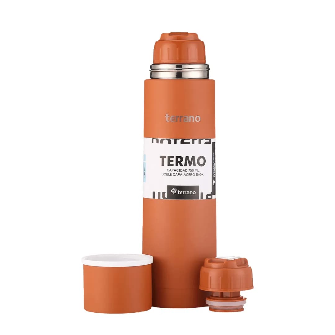 Garrafa de aço inox terrano bala 750ml terracotta