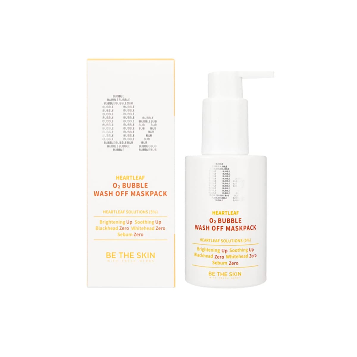 Máscara facial be the skin heartleaf o2 bubble wash off 120g