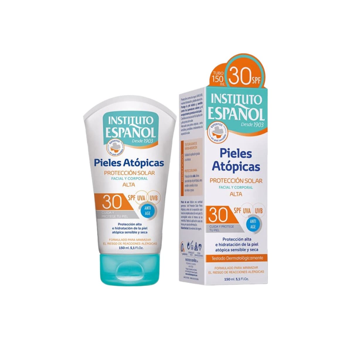 Protetor solar instituto español peles atópicas spf+30 uva/uvb 150ml