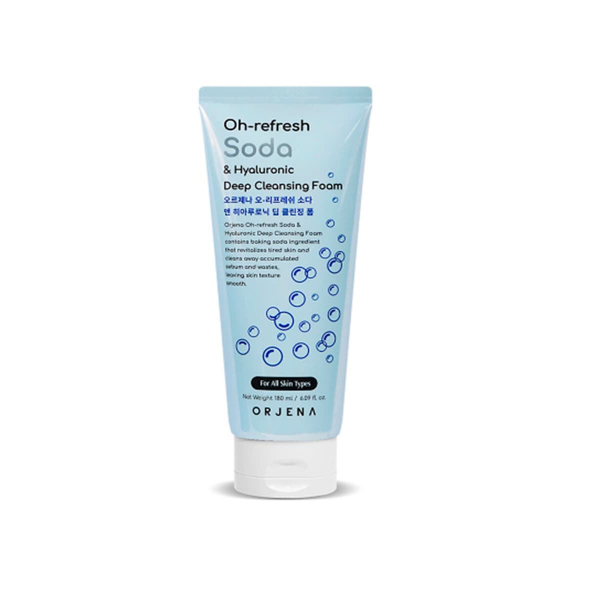 Espuma de limpeza orjena oh-refresh soda & hyaluronic deep 180ml