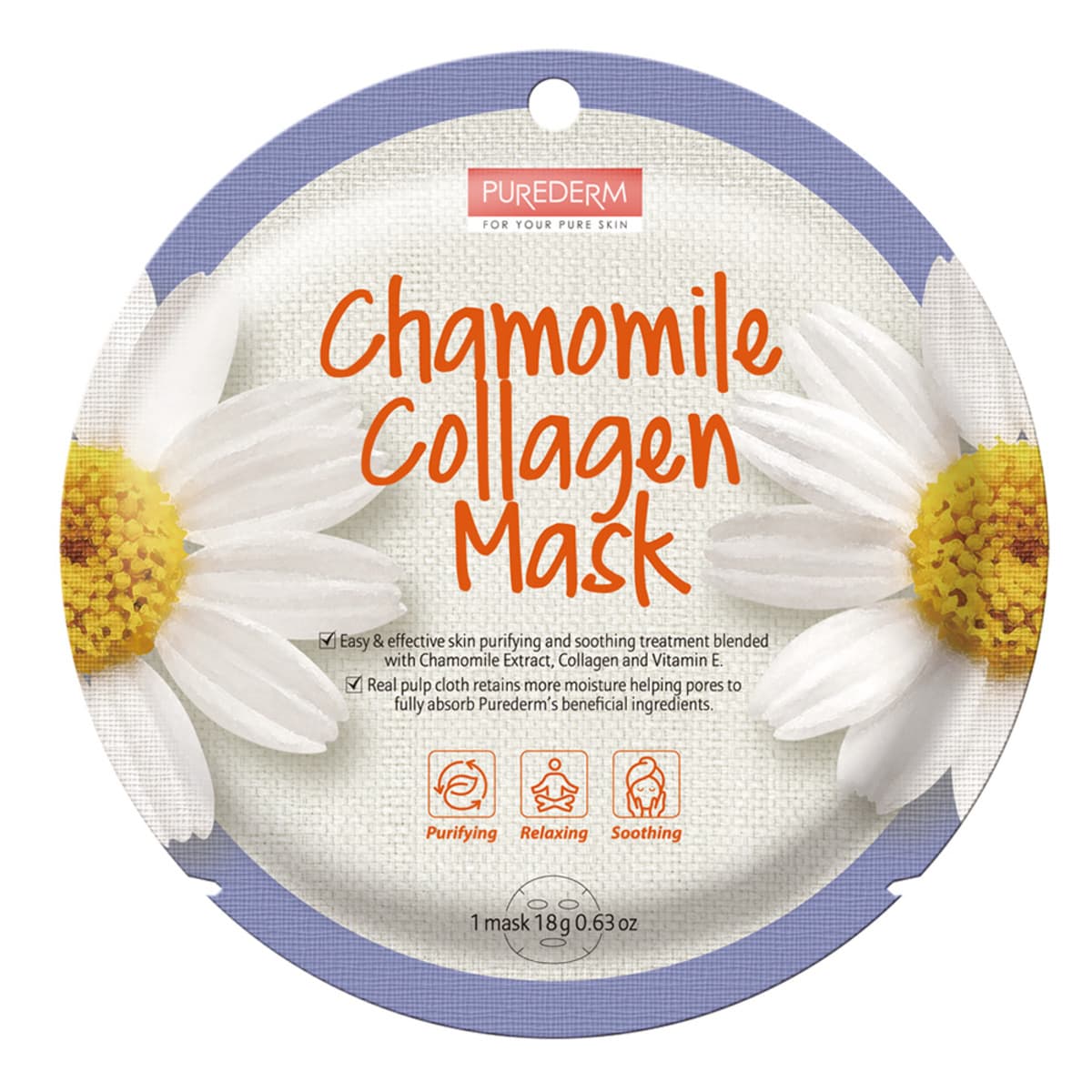 Máscara purederm chamomile collagen ads804