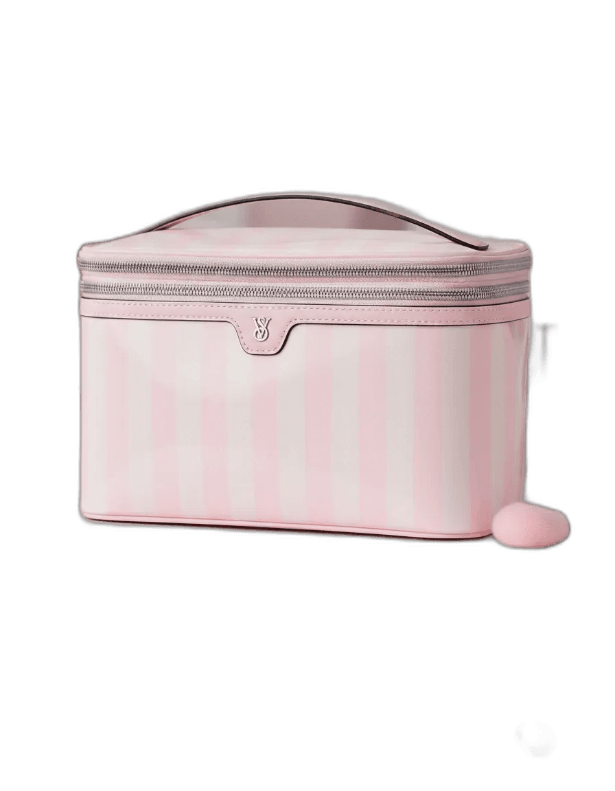Frasqueira Victoria's Secret Express Train Case Rosa Listrado
