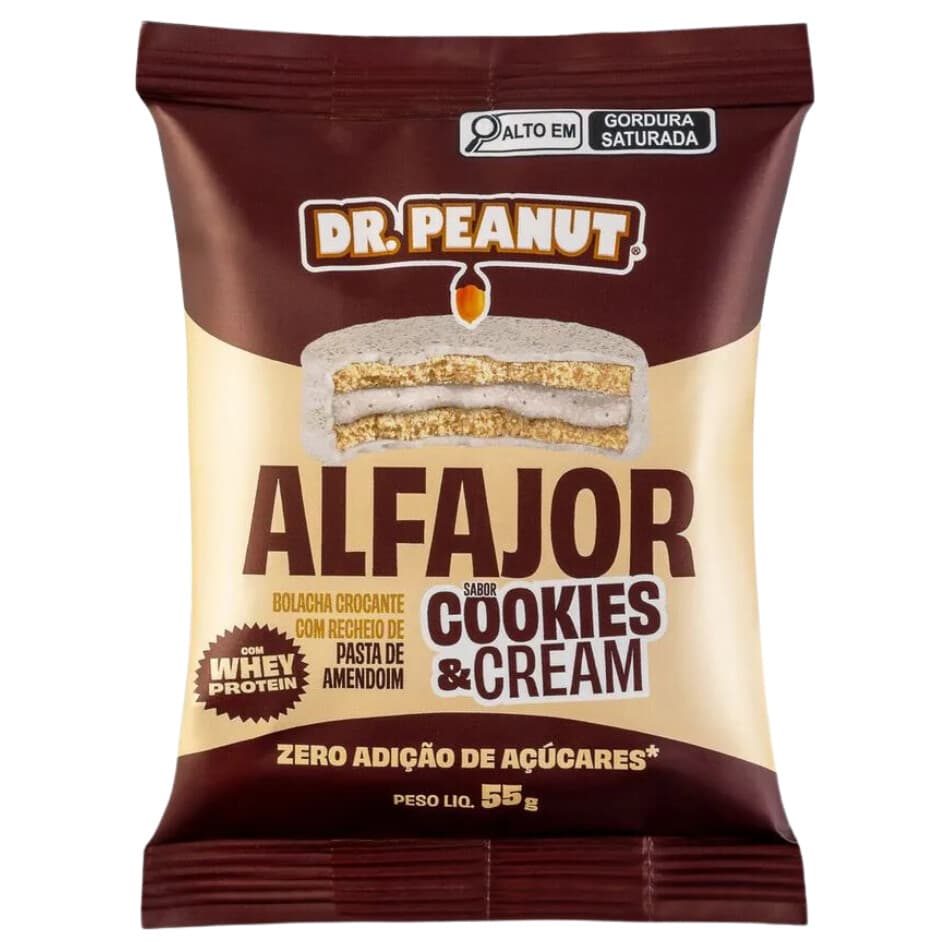 Dr Peanut Alfajor sabor Cookie Cream 55 g