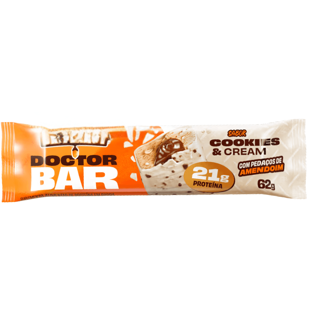 Dr. Peanut Barra de Proteína Sabor Cookies Cream 62g unidade