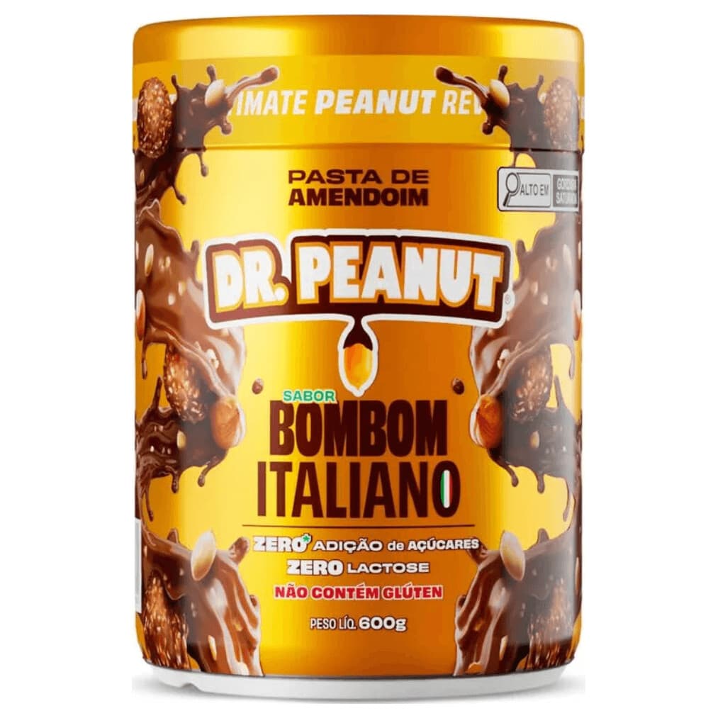 Dr Peanut Pasta de Amendoim Sabor Bombom Italiano 600g