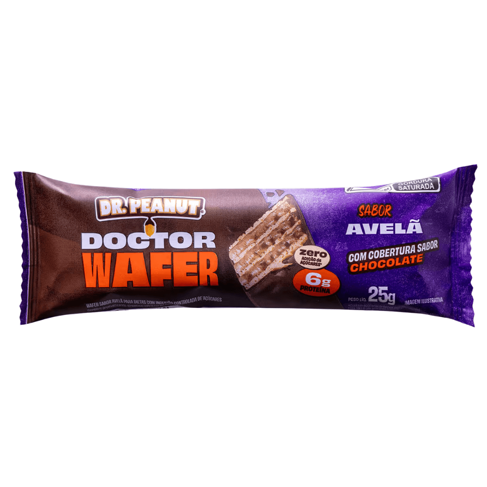 Dr Peanut Wafer sabor Avelã com Cobertura de Chocolate 25g
