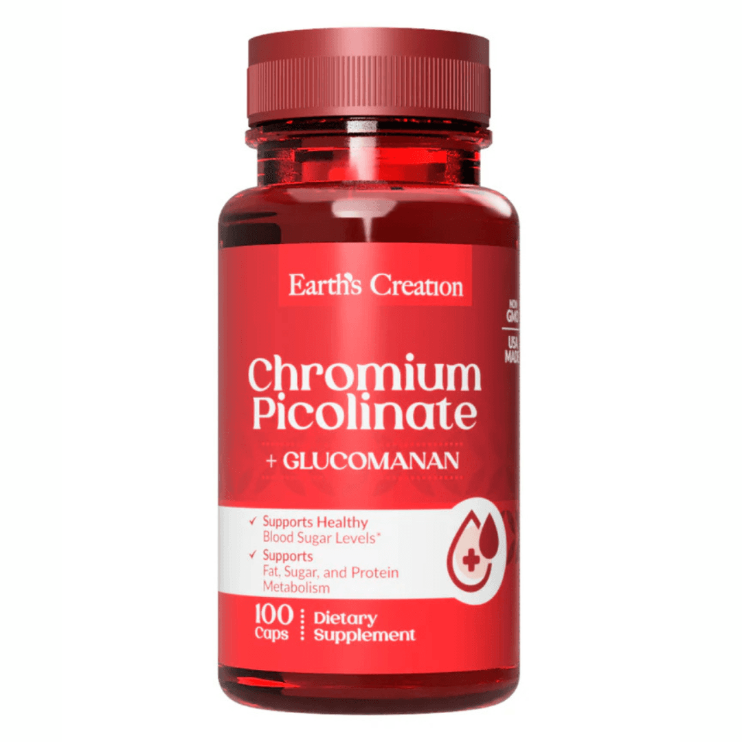 Earth's Creation Chromium Picolinate + Glucomannan 100 Cápsulas