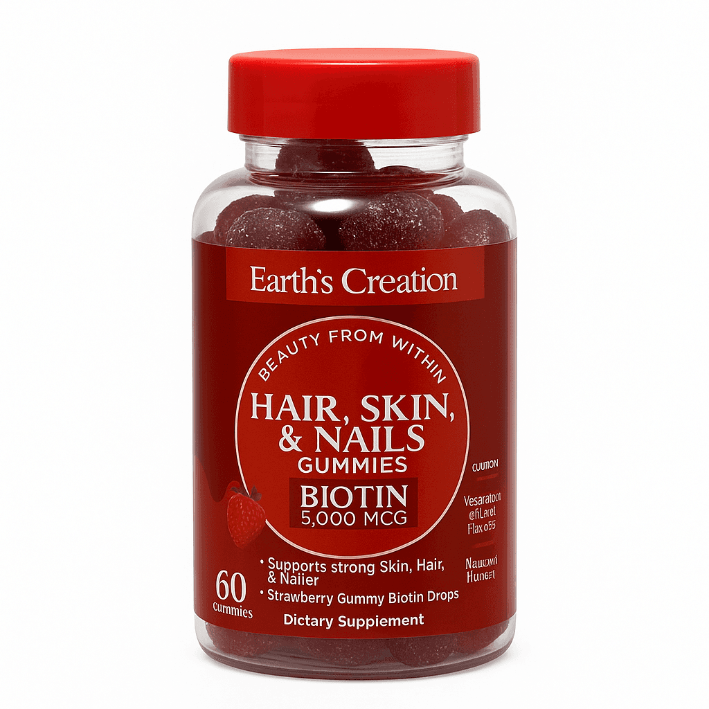 Earth's Creation Hair, Skin & Nails Gummies Biotin 5000 mcg