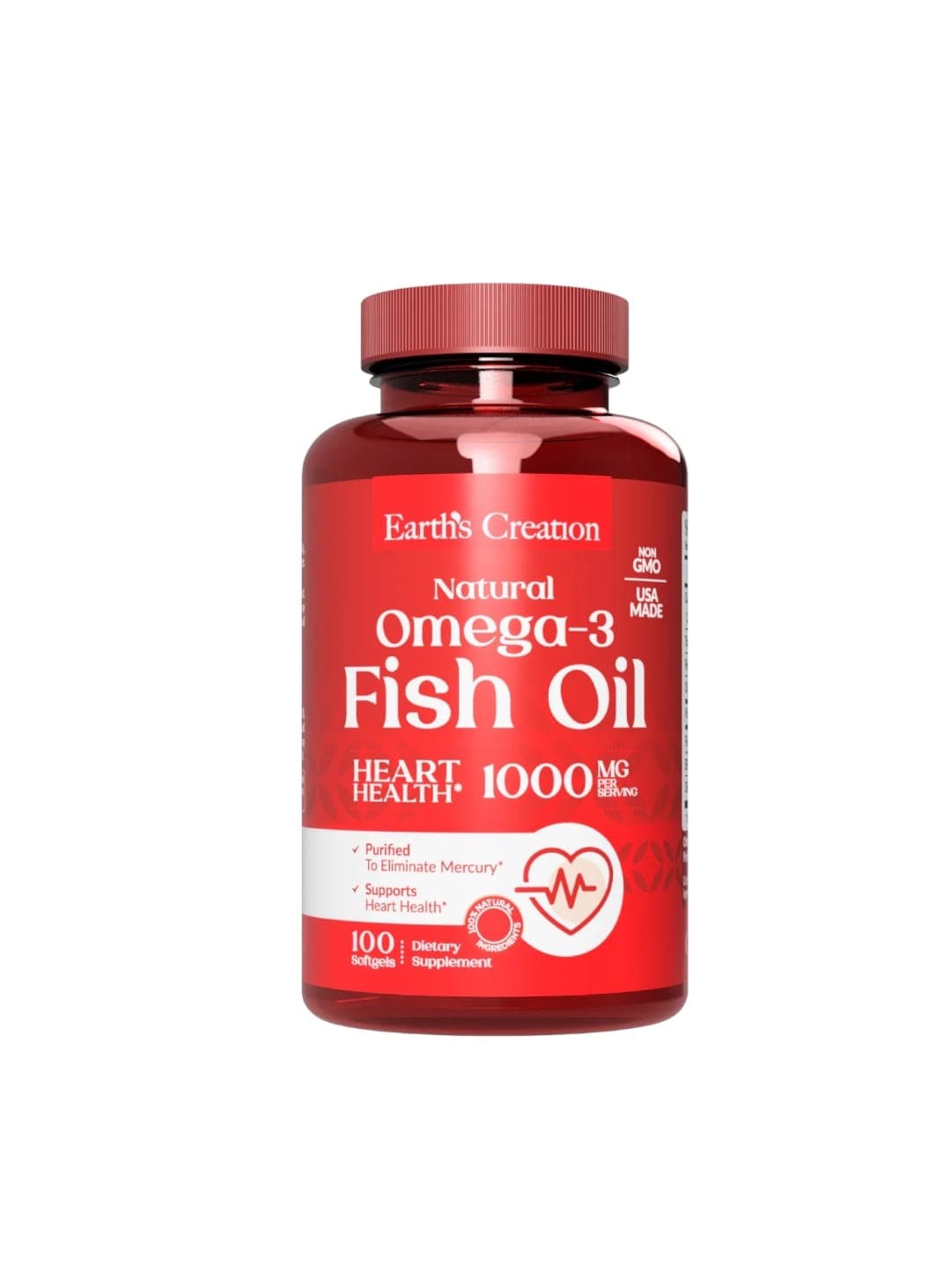 Earth's Creation Omega 3 Fish Oil 1000mg 100 Cápsulas