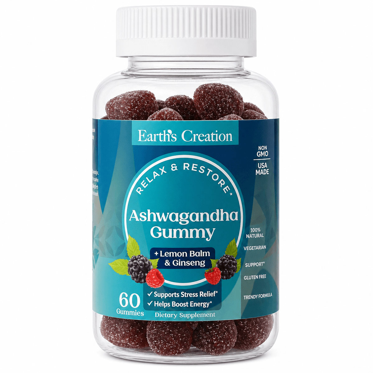 Earths Creation ashwagandha gummy 60 gummies