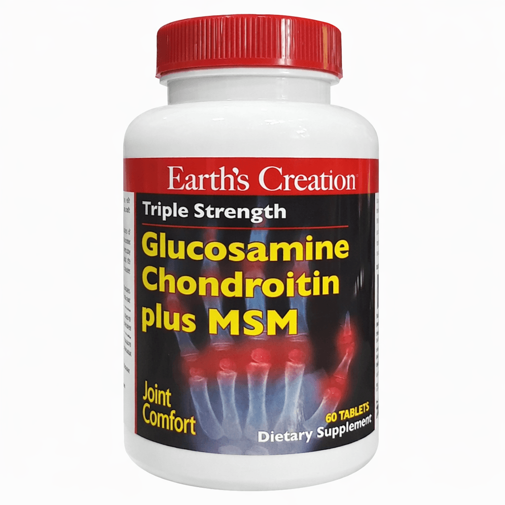 Earths Creation Glucosamine Chondroitin Plus MSM 60 Cápsulas