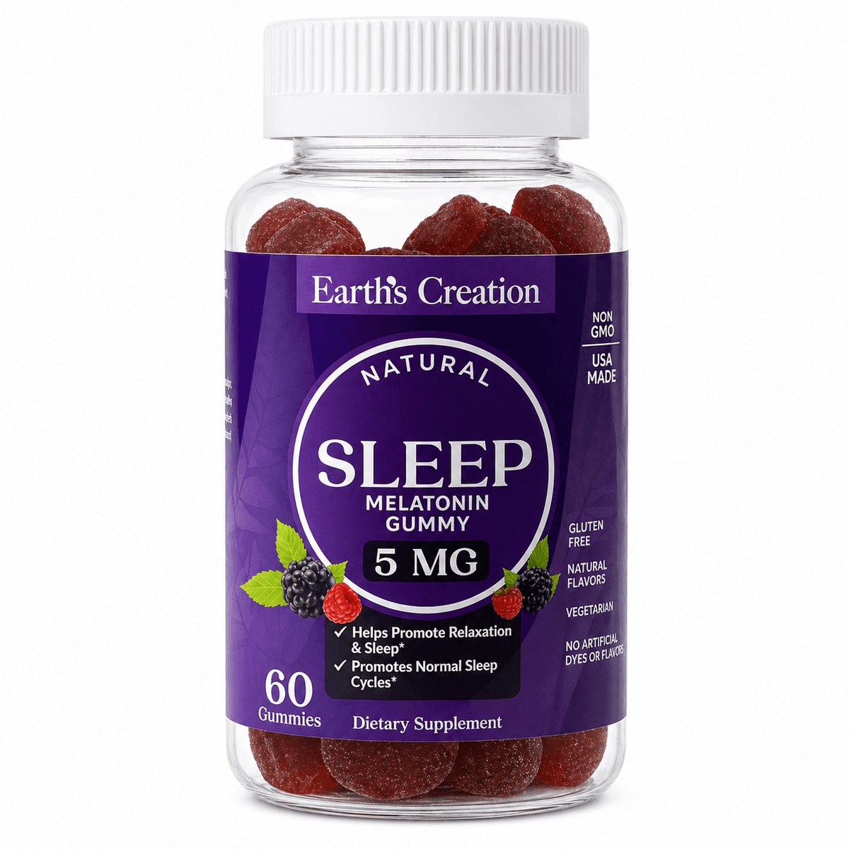 Earths Creation Melatonin Sleep gummy 5mg 60 gummis