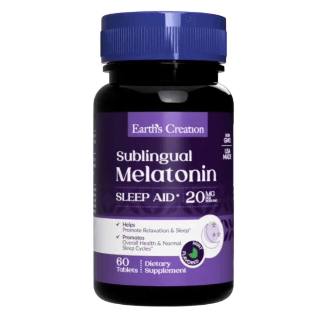 Earth’s Creation Melatonina 20mg Sublingual Mint Flavor 60 Cápsulas