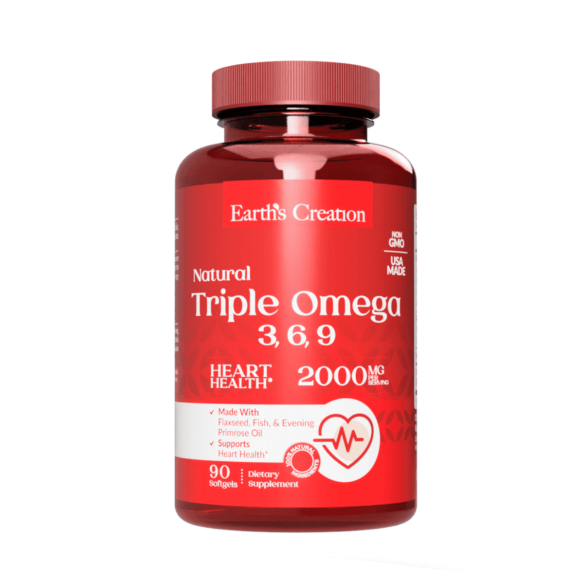 Earth’s Creation Triple Omega 3, 6, 9 2000mg 90 Cápsulas