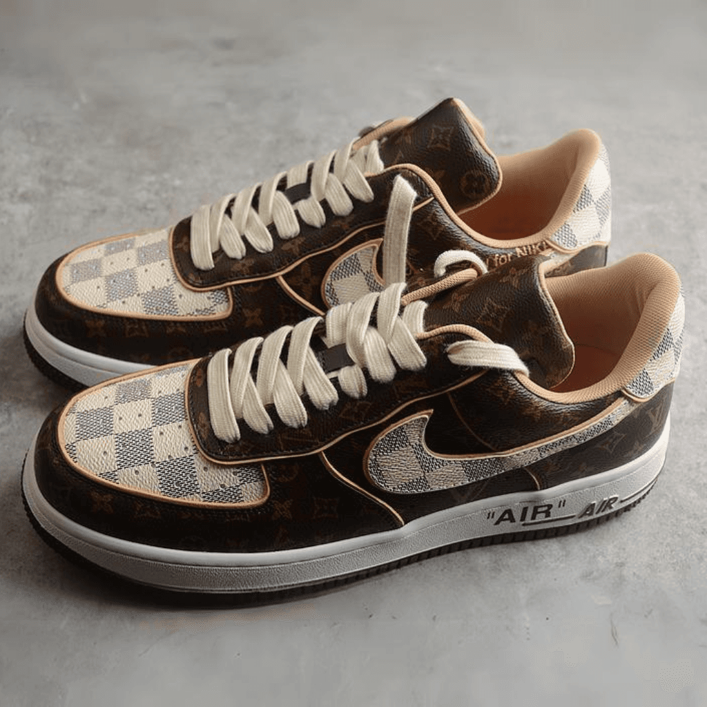 Nike Air Force 1 Low Louis Vuitton Monogram Brown Damier Azur.