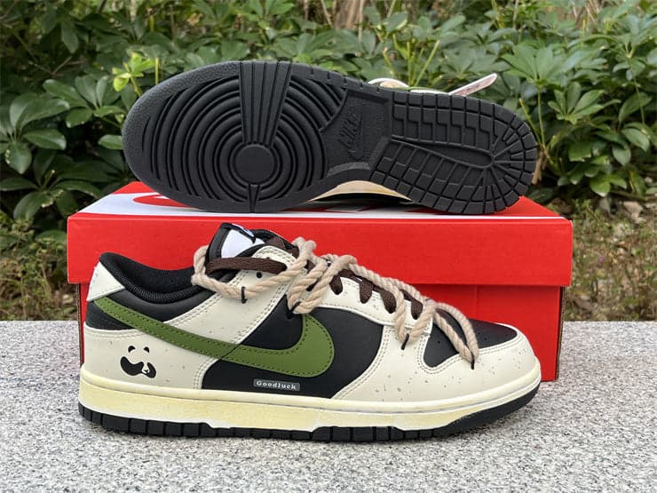NIKE DUNK SB LOW PANDA Branco Preto e Verde.