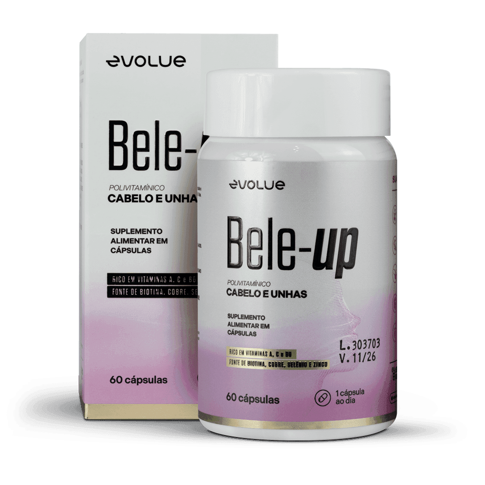 Evolue Bele-up Polivitáminico Cabelos e Unhas 60 Cápsulas