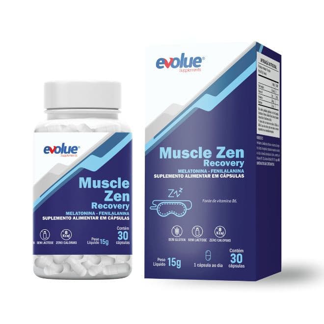 Evolue Muscle Zen Recovery Melatonina – Fenilalanina 15g 30 Cápsulas