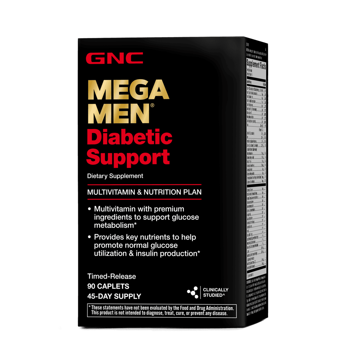 GNC Mega Men Suporte Para Diabéticos Multivitamínico 90 Cápsulas