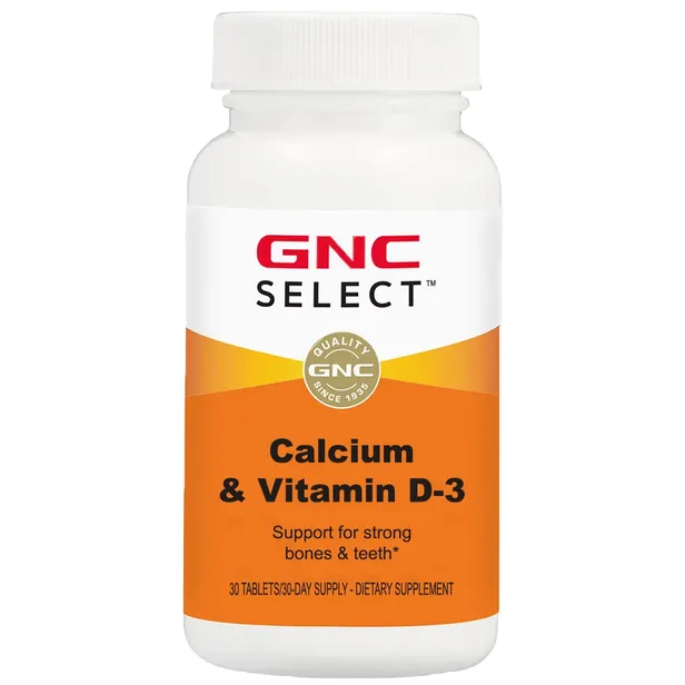 GNC Select Calcium e Vitamin D-3 30 Cápsulas