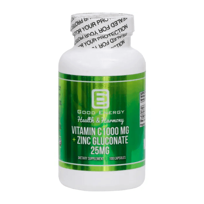 Good Energy Vitamina C 1000 mg + Zinco Gloconate 25 mg 100 cápsulas