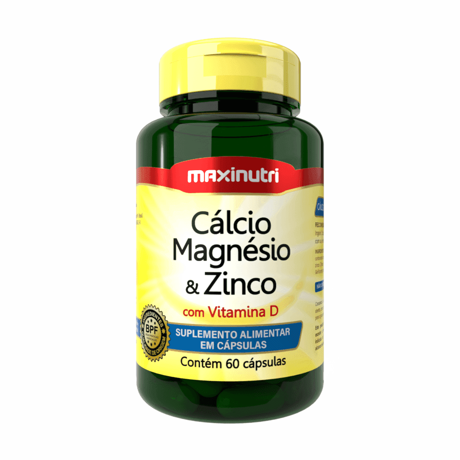 Maxinutri Cálcio + Magnésio + Zinco + Vitamina D 60 Cápsulas