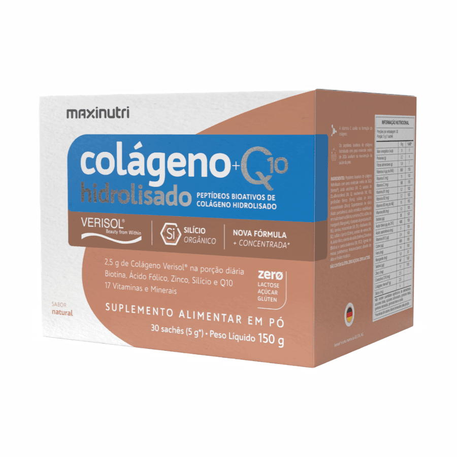 Maxinutri Colágeno Q10 Hidrolisado 30 sachês 150g Frutas Vermelhas