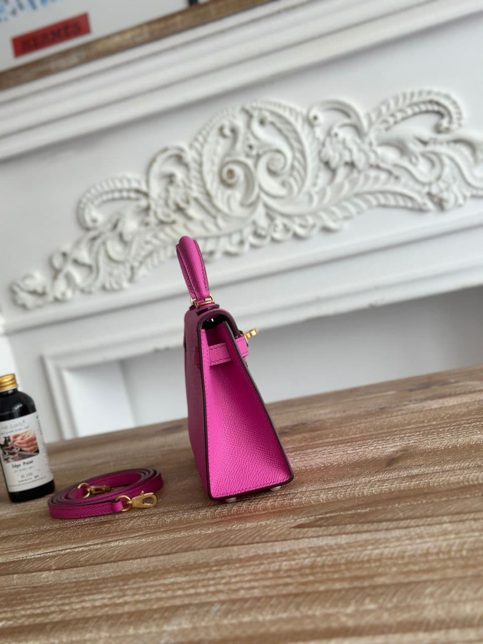 Bolsa Hermes Kelly Style Leather Pink