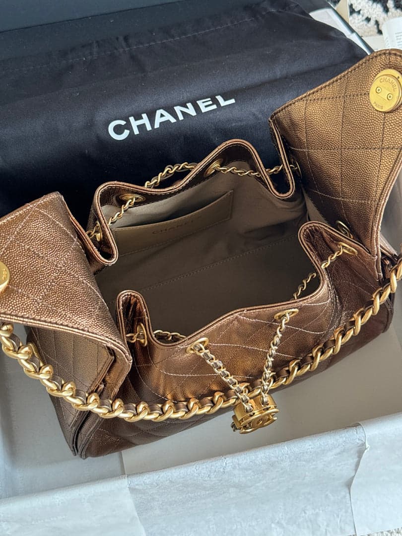 Bolsa Hobo Chanel 25 Bronze Small