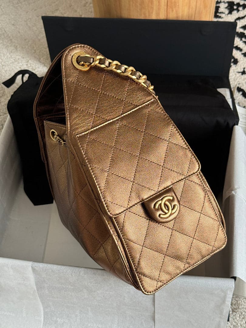Bolsa Hobo Chanel 25 Bronze Small