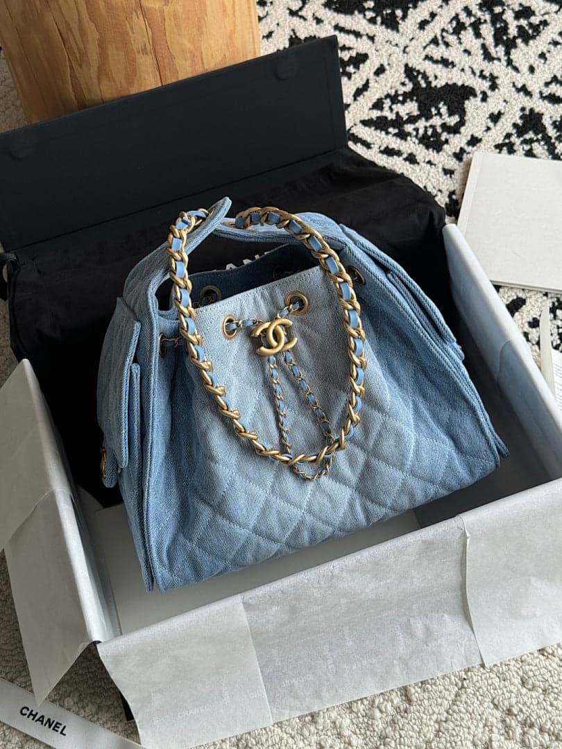 Bolsa Hobo Chanel 25 Denim Small