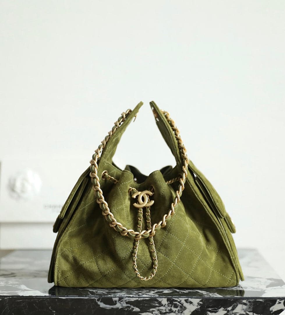 Bolsa Hobo Chanel 25 Green Small