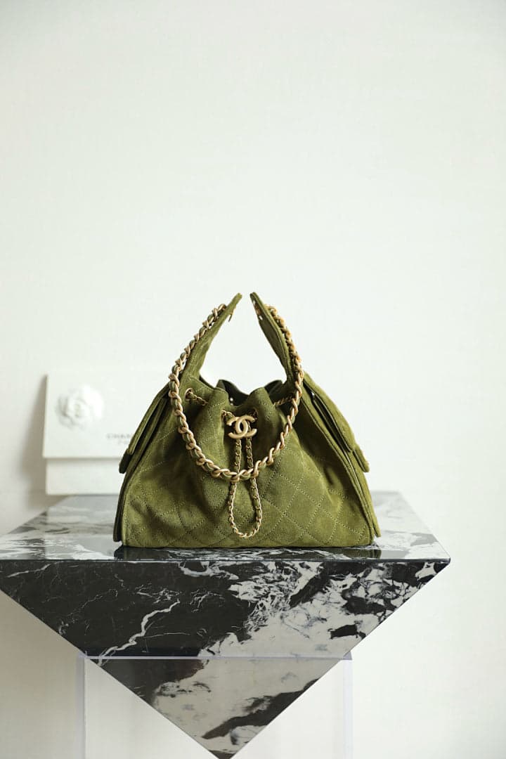 Bolsa Hobo Chanel 25 Green Small