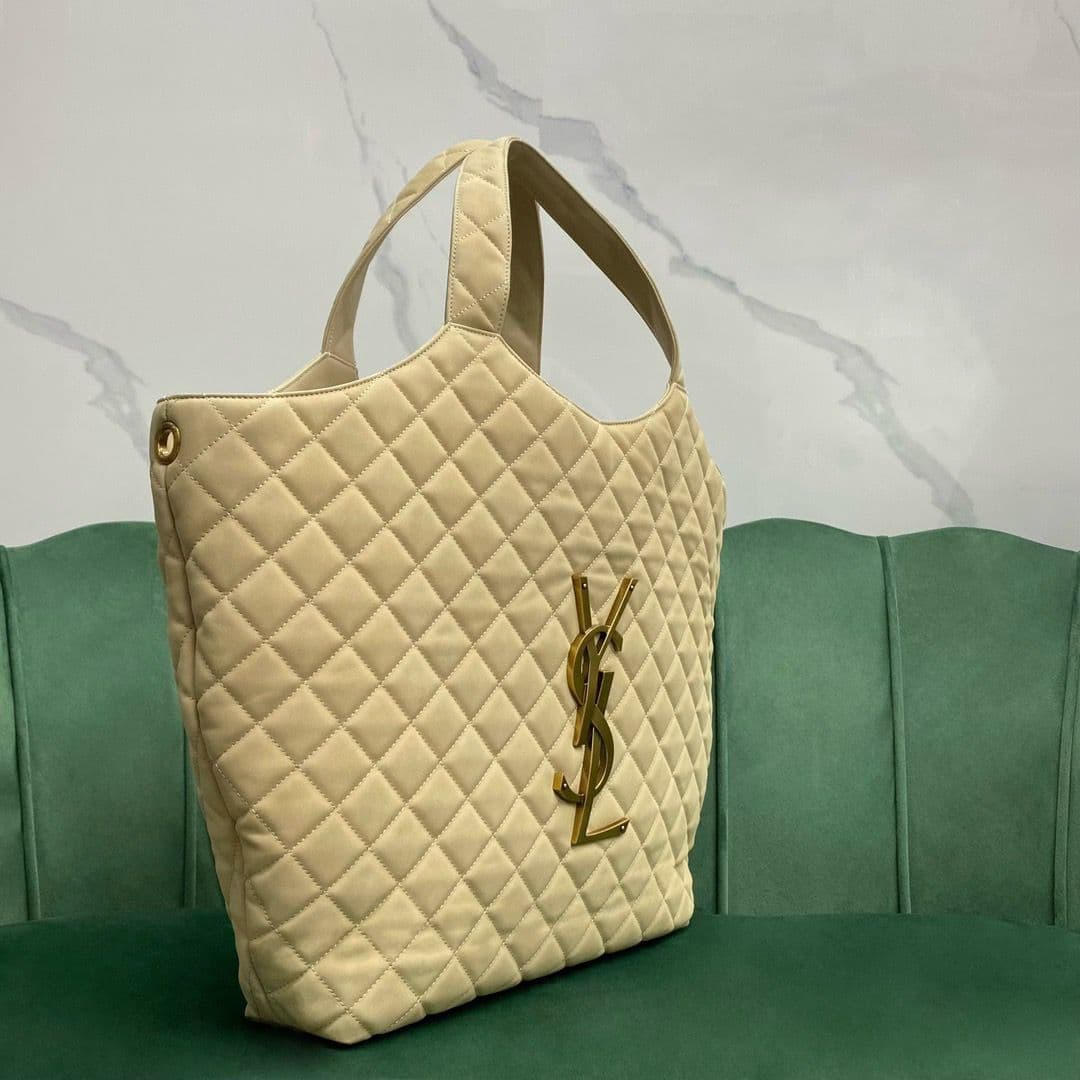 Saint Laurent Icare Maxi Tote Shopping Bag Beje Areia 58cm