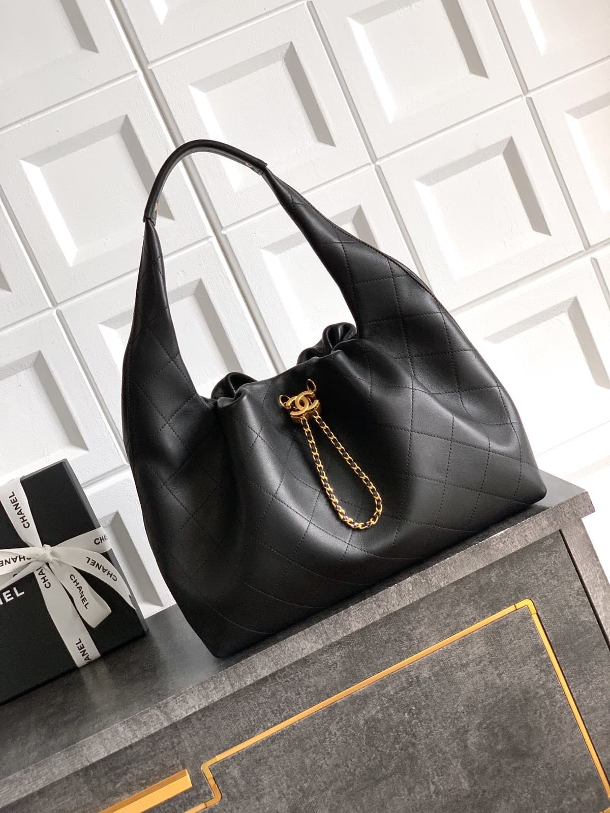 Chanel Hobo Maxi Bag Black