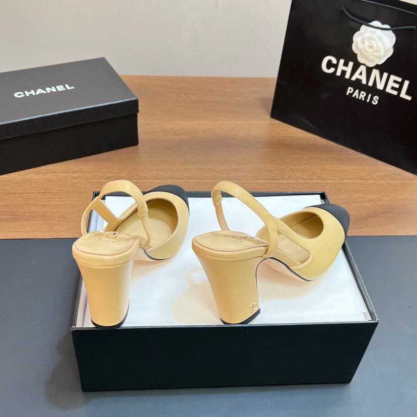 Chanel Scarpin Slingback Cap Toe