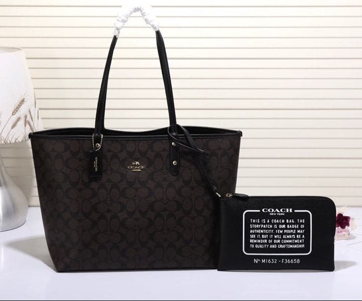 Coach City Tote Signature Canvas Brown / Black