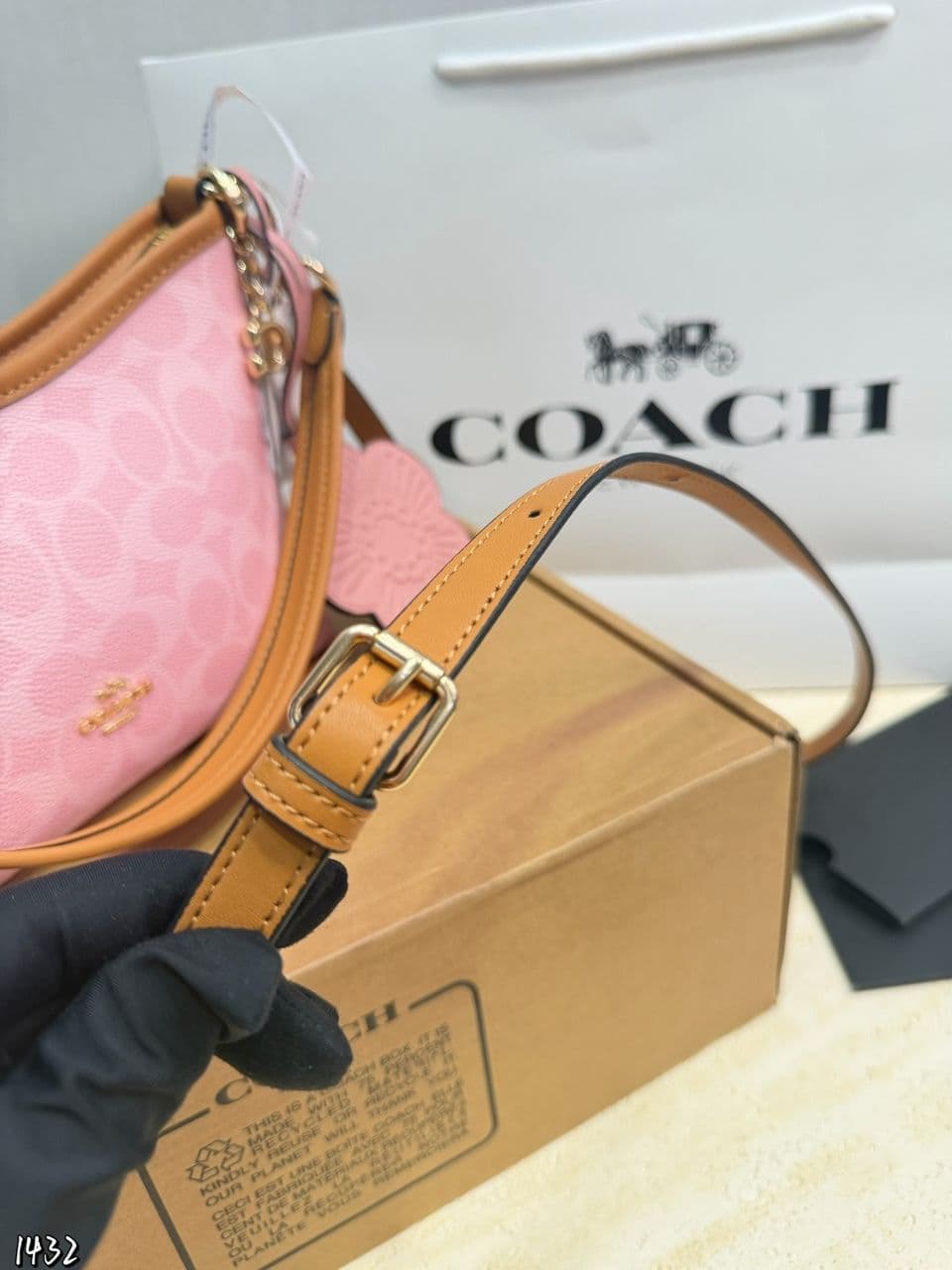 Coach Laurel Midnight Charm Shoulder Bag Pink