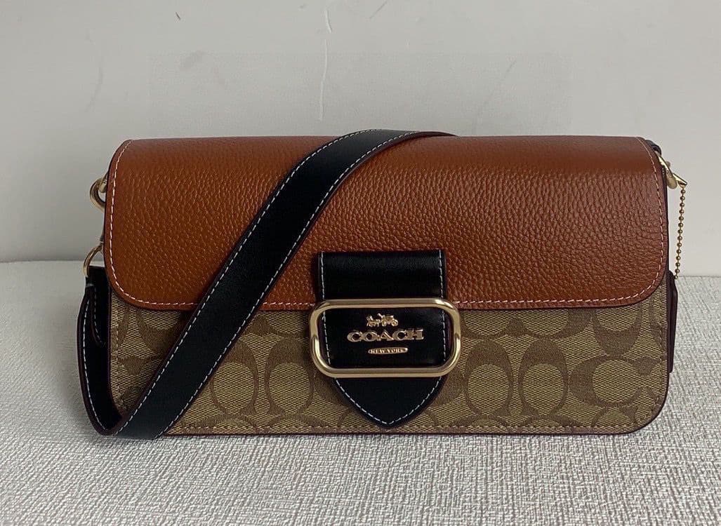 Coach Morgan Signature Shoulder Bag Marrom Caramelo